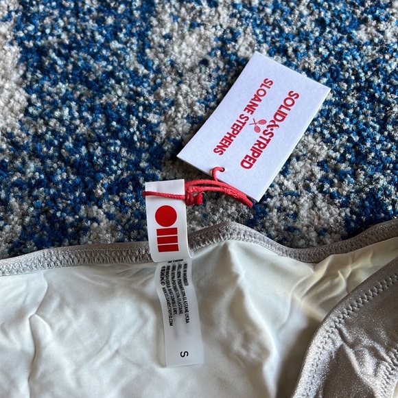 Solid & Striped X Sloane Stephens Reese Bikini Bottom in Chrome Small - Picture 6 of 7
